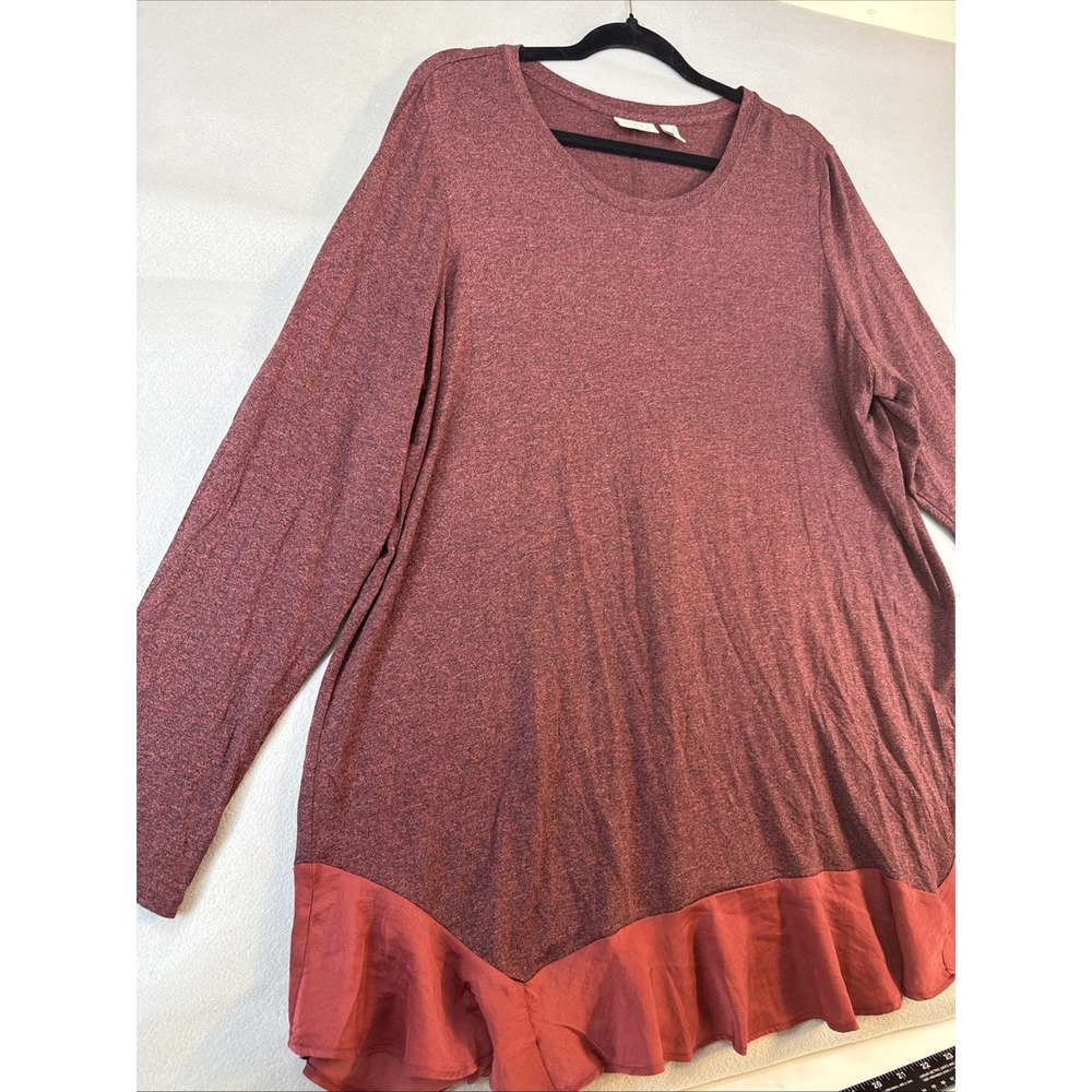 Logo By Lori Goldstein Women's Size 1X Long Sleeve Blouse, Ruffled Bottom Edge - Picture 3 of 10